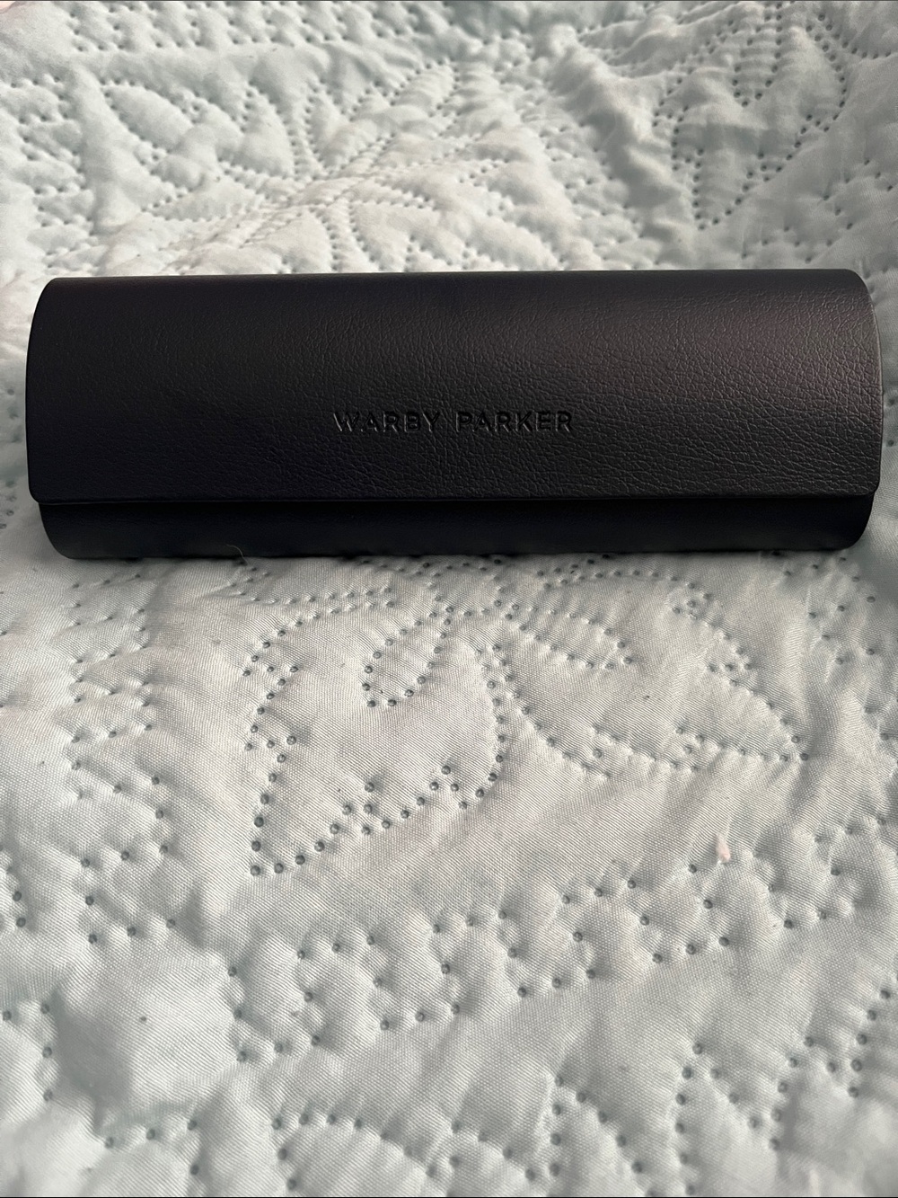 Warby Parker Black Eyeglass Case in deep navy blue